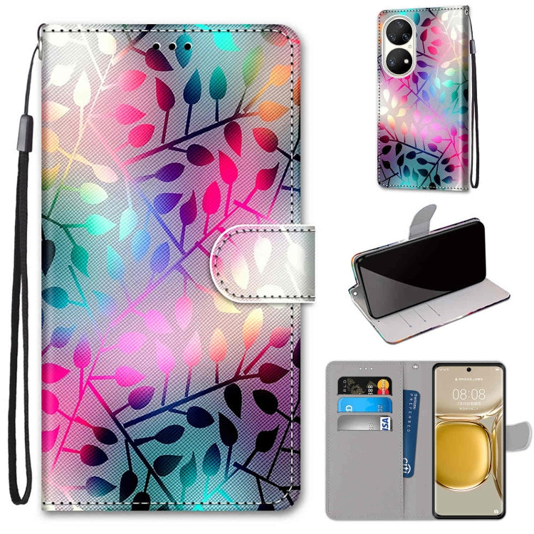 For Huawei P50 Pro Coloured Drawing Cross Texture Horizontal Flip PU Leather Case with Holder & Card Slots & Wallet & Lanyard(Translucent Glass) - Huawei Cases by buy2fix | Online Shopping UK | buy2fix
