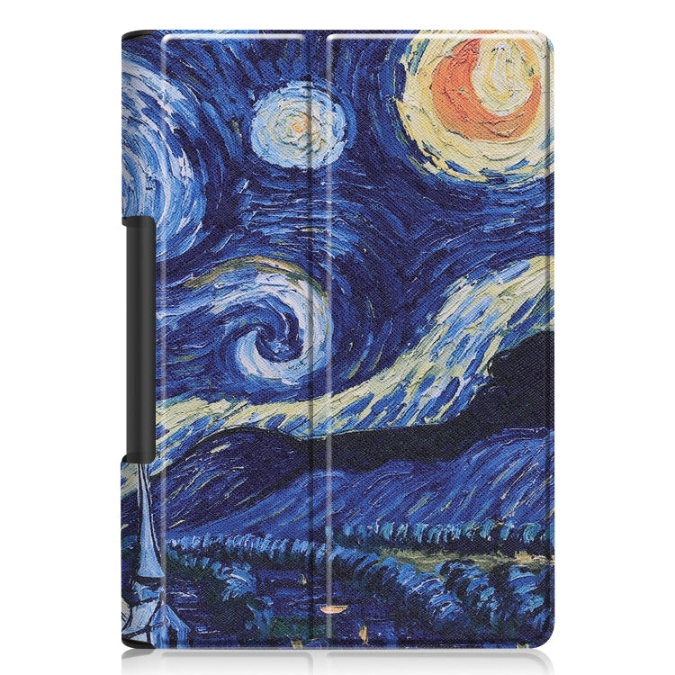 For Lenovo Yoga Smart Tab Color Drawing Pattern Horizontal Flip Leather Case with Two-folding Holder(Starry Sky) - Lenovo by buy2fix | Online Shopping UK | buy2fix