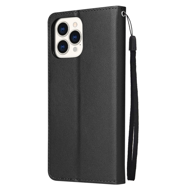 For iPhone 13 Multifunctional Horizontal Flip Leather Case, with Three Card Slot & Holder & Photo Frame & Lanyard(Black) - iPhone 13 Cases by buy2fix | Online Shopping UK | buy2fix