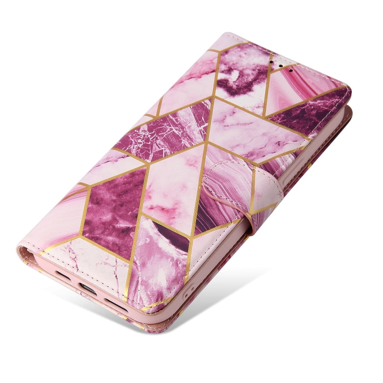 For iPhone 13 Pro Max Marble Bronzing Stitching Horizontal Flip PU Leather Case with Holder & Card Slots & Wallet & Photo Frame (Purple) - iPhone 13 Pro Max Cases by buy2fix | Online Shopping UK | buy2fix