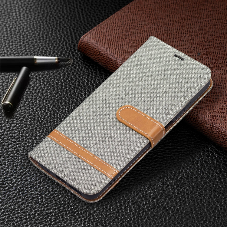 For Xiaomi Redmi 10 Color Matching Denim Texture Leather Case with Holder & Card Slots & Wallet & Lanyard(Grey) - Xiaomi Cases by buy2fix | Online Shopping UK | buy2fix