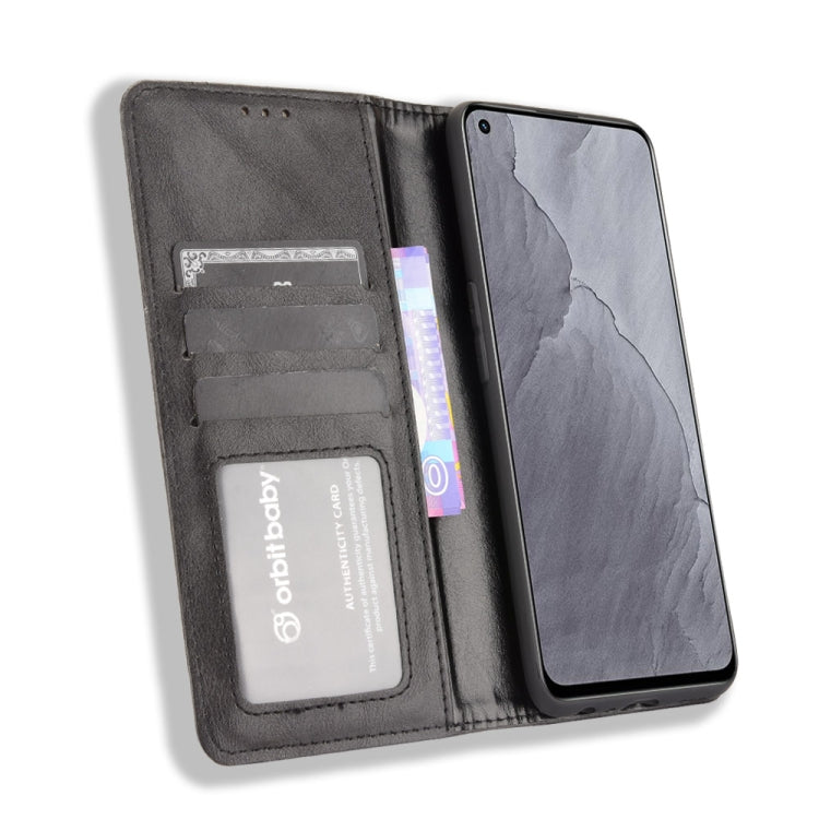 For OPPO Realme GT Master Magnetic Buckle Retro Pattern Horizontal Flip Leather Case with Holder & Card Slot & Wallet(Black) - Realme Cases by buy2fix | Online Shopping UK | buy2fix