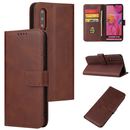 For Huawei P30 Calf Texture Buckle Horizontal Flip Leather Case with Holder & Card Slots & Wallet(Brown) - Huawei Cases by buy2fix | Online Shopping UK | buy2fix