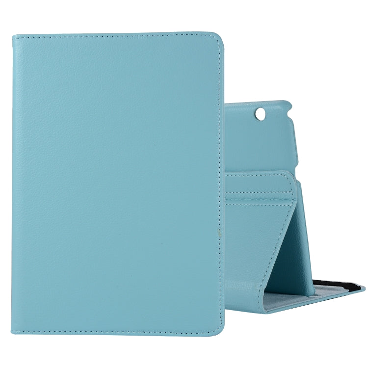 For Huawei MediaPad T3 10 Litchi Texture Horizontal Flip 360 Degrees Rotation Leather Case with Holder(Sky Blue) - Huawei by buy2fix | Online Shopping UK | buy2fix