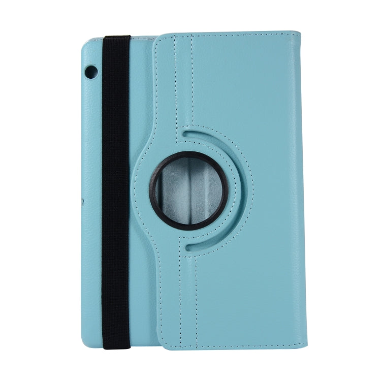 For Huawei MediaPad T3 10 Litchi Texture Horizontal Flip 360 Degrees Rotation Leather Case with Holder(Sky Blue) - Huawei by buy2fix | Online Shopping UK | buy2fix