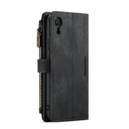 For iPhone XR CaseMe-C30 PU + TPU Multifunctional Horizontal Flip Leather Case with Holder & Card Slot & Wallet & Zipper Pocket(Black) - More iPhone Cases by CaseMe | Online Shopping UK | buy2fix