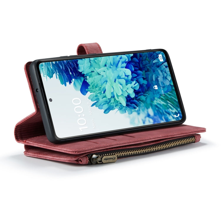 For Samsung Galaxy S20 FE CaseMe-C30 PU + TPU Multifunctional Horizontal Flip Leather Case with Holder & Card Slot & Wallet & Zipper Pocket(Red) - Galaxy S20 FE Cases by CaseMe | Online Shopping UK | buy2fix