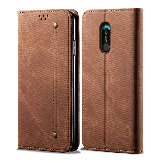 For Xiaomi Redmi 8 Denim Texture Casual Style Horizontal Flip Leather Case with Holder & Card Slots & Wallet(Brown) - Xiaomi Cases by buy2fix | Online Shopping UK | buy2fix