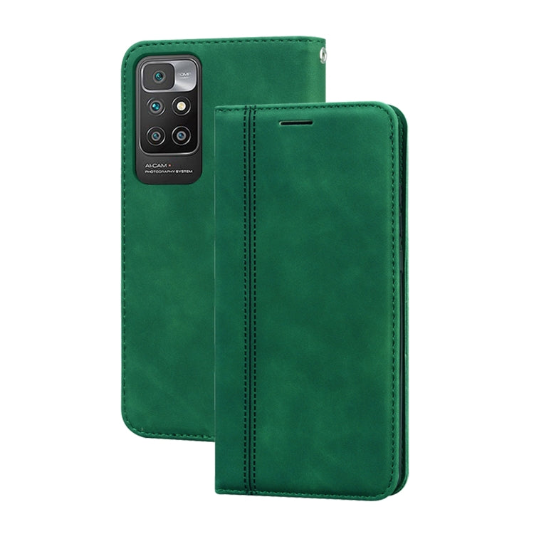 For Xiaomi Redmi 10 Frosted Business Magnetic Horizontal Flip PU Leather Case with Holder & Card Slot & Lanyard(Green) - Xiaomi Cases by buy2fix | Online Shopping UK | buy2fix