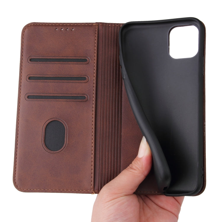 For iPhone 11 Pro Calf Texture Magnetic Horizontal Flip Leather Case with Holder & Card Slots & Wallet (Brown) - iPhone 11 Pro Cases by buy2fix | Online Shopping UK | buy2fix