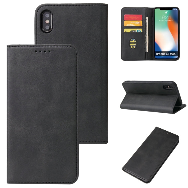 For iPhone X / XS Calf Texture Magnetic Horizontal Flip Leather Case with Holder & Card Slots & Wallet(Black) - More iPhone Cases by buy2fix | Online Shopping UK | buy2fix