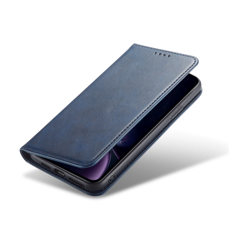 For iPhone XR Calf Texture Magnetic Horizontal Flip Leather Case with Holder & Card Slots & Wallet(Blue) - More iPhone Cases by buy2fix | Online Shopping UK | buy2fix