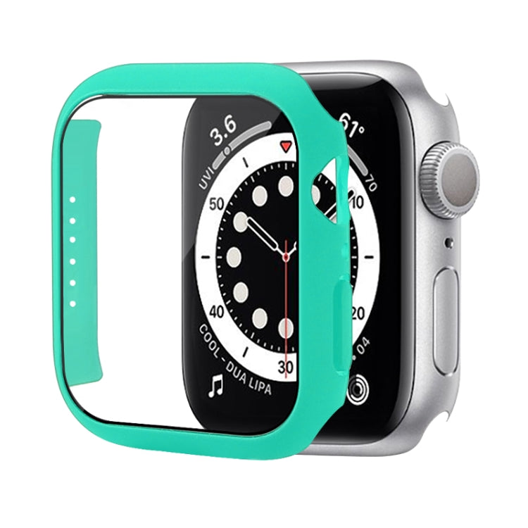 Shockproof PC Protective Case with Tempered Glass Film For Apple Watch Series 8 / 7 45mm(Light Green) - Watch Cases by buy2fix | Online Shopping UK | buy2fix