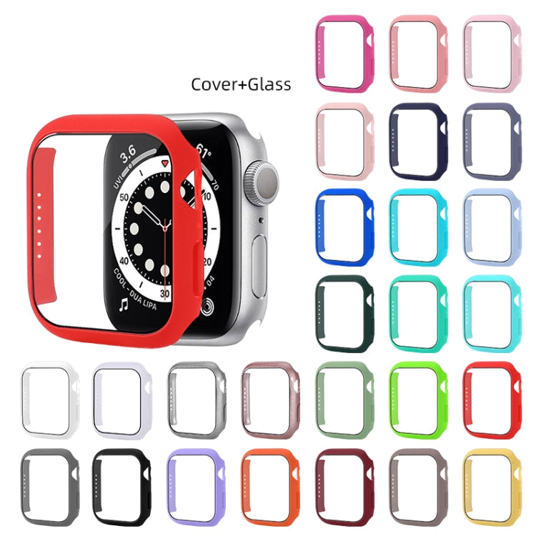 Shockproof PC Protective Case with Tempered Glass Film For Apple Watch Series 8 / 7 45mm(Light Green) - Watch Cases by buy2fix | Online Shopping UK | buy2fix