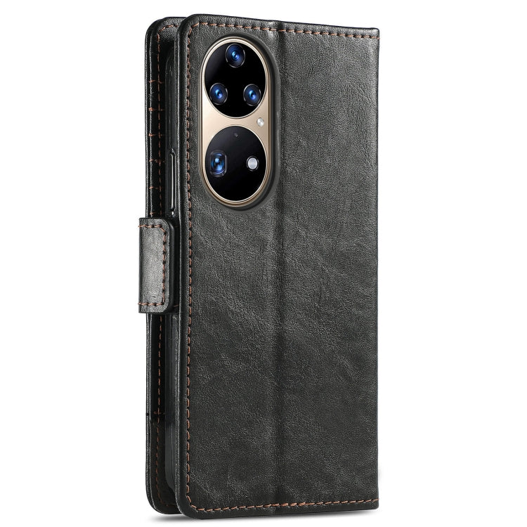 For Huawei P50 Pro CaseNeo Business Splicing Dual Magnetic Buckle Horizontal Flip PU Leather Case with Holder & Card Slots & Wallet(Black) - Huawei Cases by buy2fix | Online Shopping UK | buy2fix