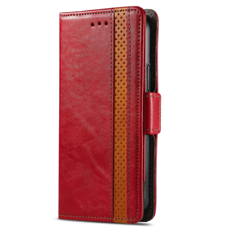 For Huawei P50 Pro CaseNeo Business Splicing Dual Magnetic Buckle Horizontal Flip PU Leather Case with Holder & Card Slots & Wallet(Red) - Huawei Cases by buy2fix | Online Shopping UK | buy2fix
