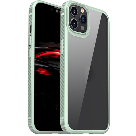 For iPhone 11 Pro Max MG Series Carbon Fiber TPU + Clear PC Four-corner Airbag Shockproof Case (Green) - iPhone 11 Pro Max Cases by buy2fix | Online Shopping UK | buy2fix