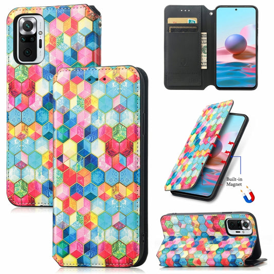 For Xiaomi Redmi Note 10 Pro Colorful Magnetic Horizontal Flip PU Leather Case with Holder & Card Slot & Wallet(Magic Space) - Xiaomi Cases by buy2fix | Online Shopping UK | buy2fix