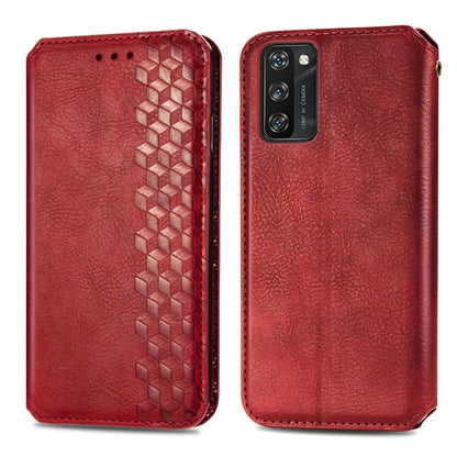 For Blackview A100 Cubic Grid Pressed Horizontal Flip Magnetic PU Leather Case with Holder & Card Slots & Wallet(Red) - More Brand by buy2fix | Online Shopping UK | buy2fix