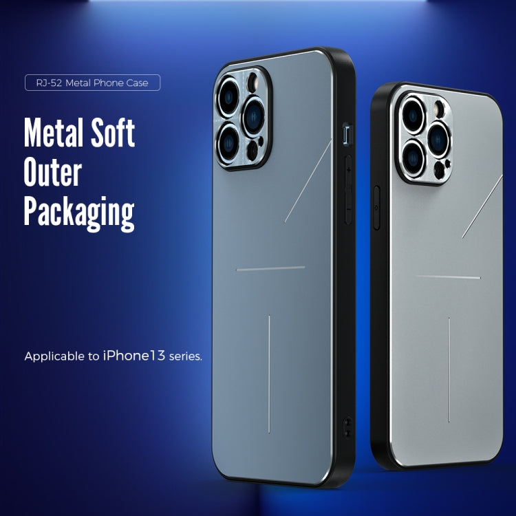 For iPhone 13 Pro R-JUST RJ-52 3-Line Style Metal TPU Shockproof Protective Case (Silver) - iPhone 13 Pro Cases by R-JUST | Online Shopping UK | buy2fix