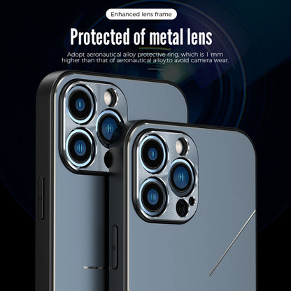 For iPhone 13 Pro R-JUST RJ-52 3-Line Style Metal TPU Shockproof Protective Case (Blue) - iPhone 13 Pro Cases by R-JUST | Online Shopping UK | buy2fix
