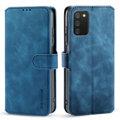 For Samsung Galaxy A03s 166mm DG.MING Retro Oil Side Horizontal Flip Leather Case with Holder & Card Slots & Wallet(Blue) - Galaxy Phone Cases by DG.MING | Online Shopping UK | buy2fix