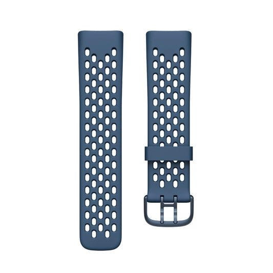 For Fitbit Charge 5 Silicone Hole Watch Band(Blue) - Watch Bands by buy2fix | Online Shopping UK | buy2fix