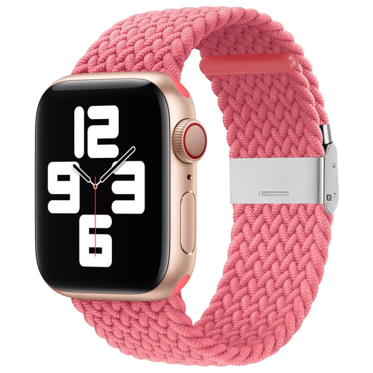 Nylon Braid One Buckle Watch Band For Apple Watch Series 9&8&7 41mm / SE 3&SE 2&6&SE&5&4 40mm / 3&2&1 38mm(Pink) - Watch Bands by buy2fix | Online Shopping UK | buy2fix