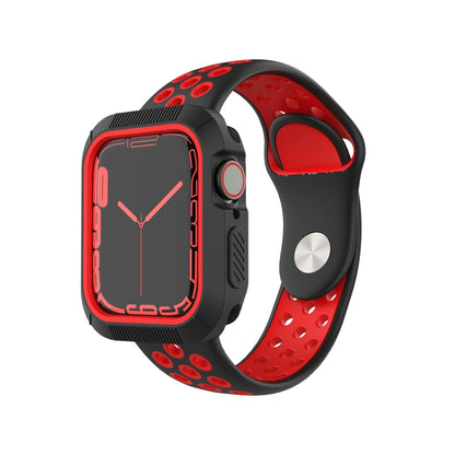 Shockproof PC Protective Case For Apple Watch Series 8 / 7 41mm / 6&SE&5&4 40mm / 3&2&1 38mm(Black + Red) - Watch Cases by buy2fix | Online Shopping UK | buy2fix