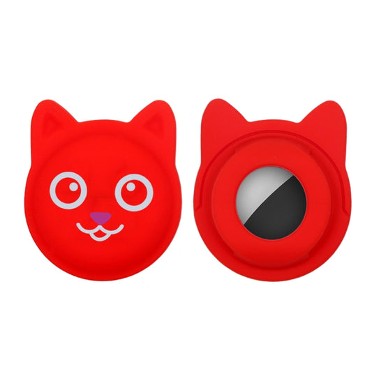 Hanhan Smile Cute Cartoon Pet Collar Anti-lost Tracker Silicone Case For AirTag(Red) - Pet Series by Mutural | Online Shopping UK | buy2fix