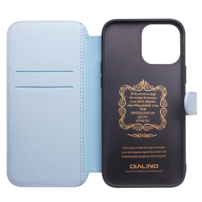 For iPhone 13 Pro QIALINO Magnetic Buckle Phone Leather Case with Card Slot (Sierra Blue) - iPhone 13 Pro Cases by QIALINO | Online Shopping UK | buy2fix