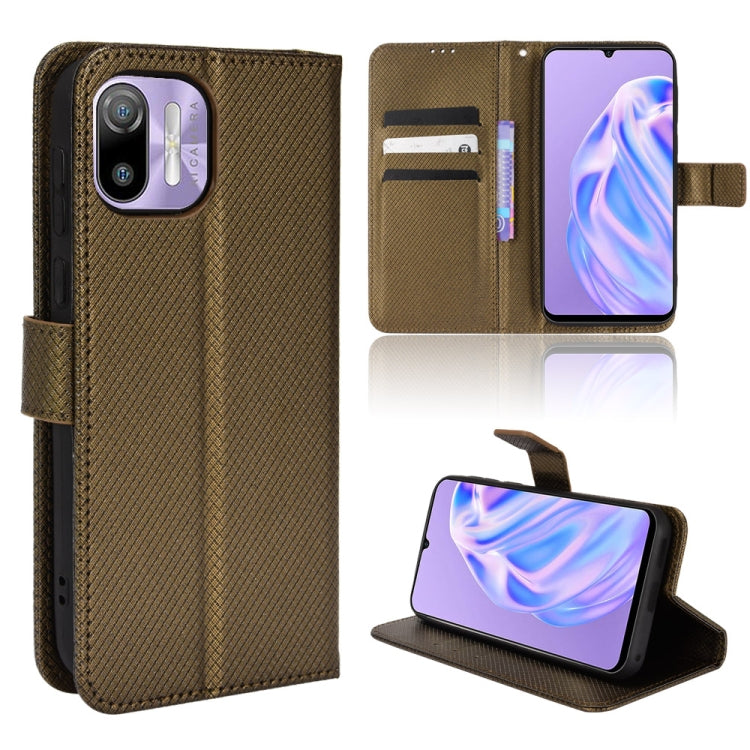 For Ulefone Note 6/ Note 6P Diamond Texture Leather Phone Case(Copper) - Ulefone Cases by buy2fix | Online Shopping UK | buy2fix