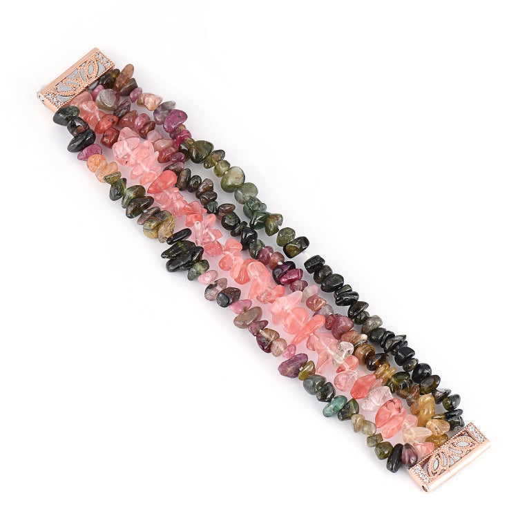 For Fitbit Versa Rough Stone Bracelet Watch Band(Colorful Tourmaline) - Watch Bands by buy2fix | Online Shopping UK | buy2fix