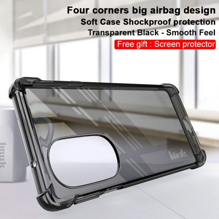 For Motorola Edge X30 imak Airbag TPU Case with Screen Protector(Transparent Black) - Motorola Cases by imak | Online Shopping UK | buy2fix