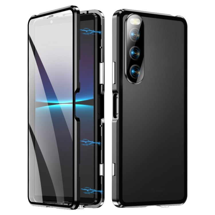 For Sony Xperia 10 III HD Magnetic Metal Tempered Glass Phone Case(Black) - Sony Cases by buy2fix | Online Shopping UK | buy2fix