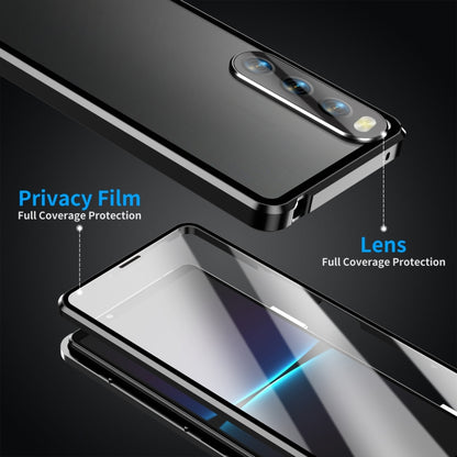 For Sony Xperia 10 III HD Magnetic Metal Tempered Glass Phone Case(Black) - Sony Cases by buy2fix | Online Shopping UK | buy2fix