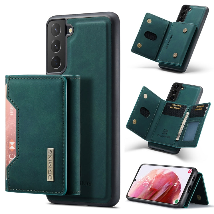 For Samsung Galaxy S22+ 5G DG.MING M2 Series 3-Fold Multi Card Bag Back Cover Phone Case(Green) - Galaxy S22+ 5G Cases by DG.MING | Online Shopping UK | buy2fix