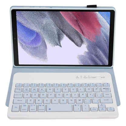 A220 Candy Color TPU Detachable Bluetooth Keyboard Leather Case with Bracket For Samsung Galaxy Tab A7 Lite 8.7 T220 / T225(White Ice Orchid) - Samsung Keyboard by buy2fix | Online Shopping UK | buy2fix