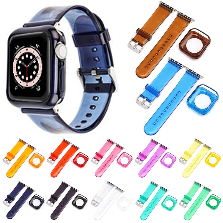 Jelly Watch Band + Case For Apple Watch Ultra 49mm&Watch Ultra 2 49mm / Series 9&8&7 45mm / SE 3&SE 2&6&SE&5&4 44mm / 3&2&1 42mm(Purple) - Watch Bands by buy2fix | Online Shopping UK | buy2fix