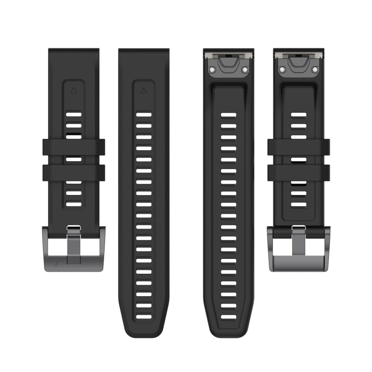 For Garmin Fenix 7 Quick Release Silicone Watch Band(Black) - Watch Bands by buy2fix | Online Shopping UK | buy2fix