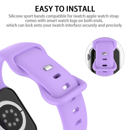 Butterfly Buckle Silicone Watch Band, Size: S For Apple Watch Ultra 49mm&Watch Ultra 2 49mm / Series 9&8&7 45mm / SE 3&SE 2&6&SE&5&4 44mm / 3&2&1 42mm(Dark Purple) - Watch Bands by buy2fix | Online Shopping UK | buy2fix