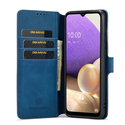 For Samsung Galaxy A33 5G DG.MING Retro Oil Edge Flip Leather Phone Case(Blue) - Galaxy Phone Cases by DG.MING | Online Shopping UK | buy2fix