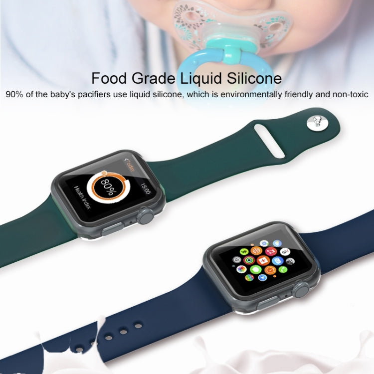 For Apple Watch Series 7 41mm / 6 & SE & 5 & 4 40mm / 3 & 2 & 1 38mm Mutural Liquid Silicone Watch Band(White) - Watch Bands by Mutural | Online Shopping UK | buy2fix