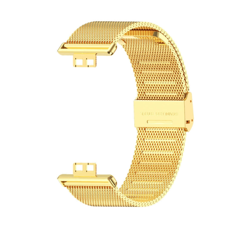 For Huawei Watch Fit Mijobs Milan Buckle Stainless Steel Watch Band(Gold) - Watch Bands by MIJOBS | Online Shopping UK | buy2fix