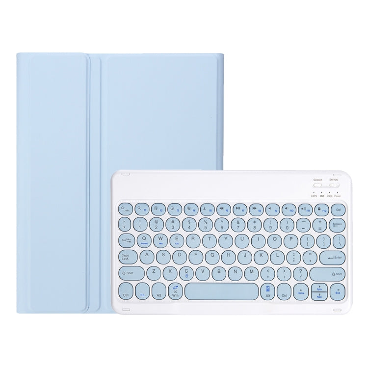 YA700B Candy Color Skin Feel Texture Round Keycap Bluetooth Keyboard Leather Case For Samsung Galaxy Tab S8 11 inch SM-X700 / SM-X706 & S7 11 inch SM-X700 / SM-T875(White Ice) - Samsung Keyboard by buy2fix | Online Shopping UK | buy2fix