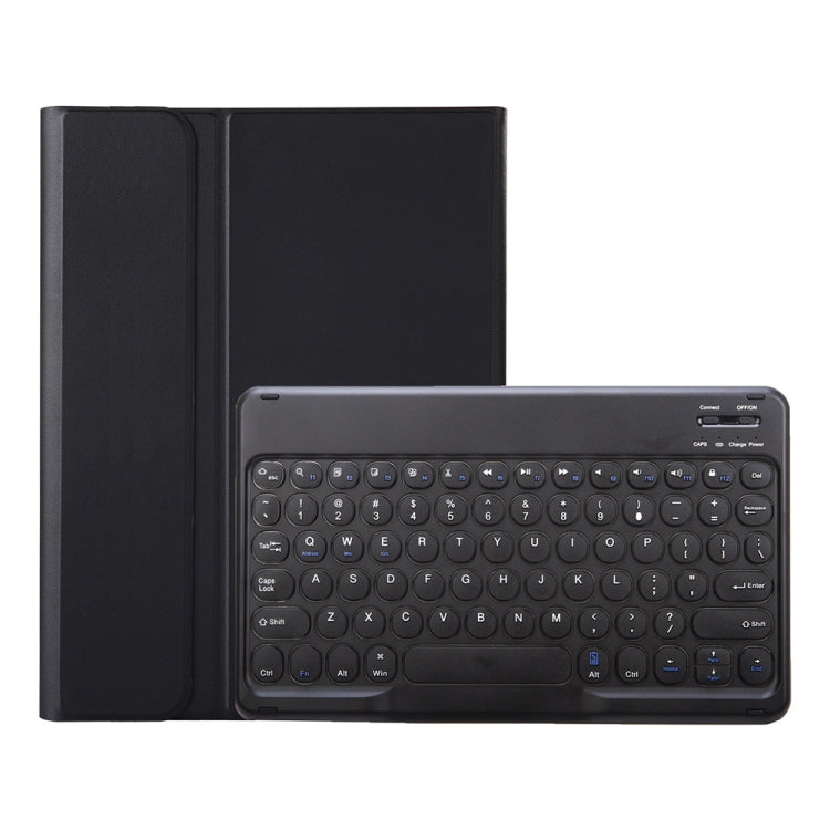 YA08B Lambskin Texture Voltage Round Keycap Bluetooth Keyboard Leather Case For Samsung Galaxy Tab A8 10.5 2021 SM-X200 / SM-X205(Black) - Samsung Keyboard by buy2fix | Online Shopping UK | buy2fix