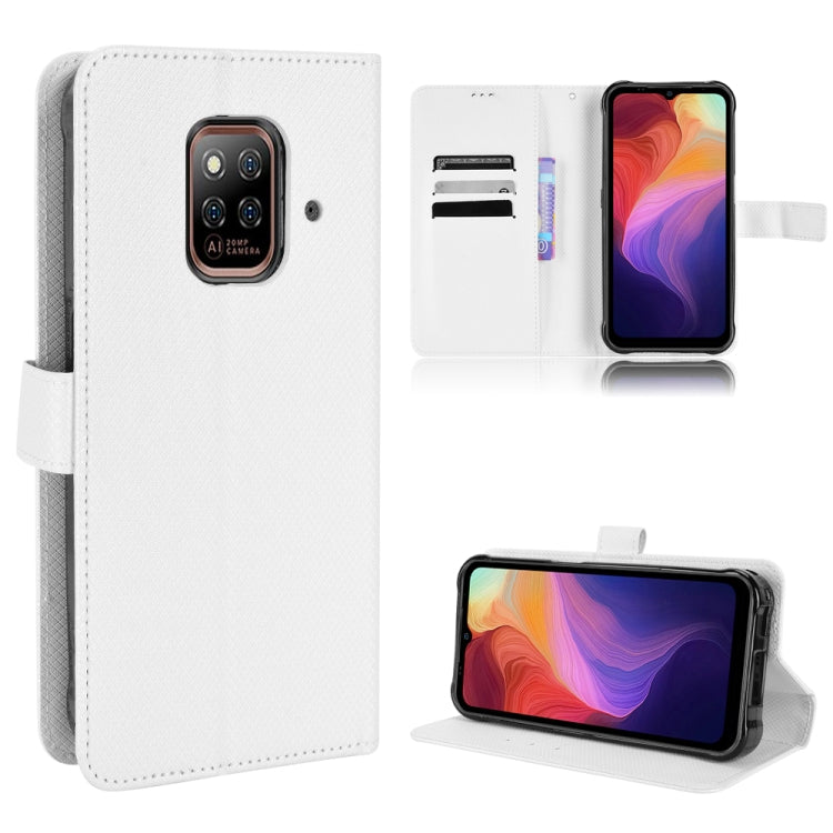 For Ulefone Power Armor 14 / 14 Pro Diamond Texture Leather Phone Case(White) - Ulefone Cases by buy2fix | Online Shopping UK | buy2fix