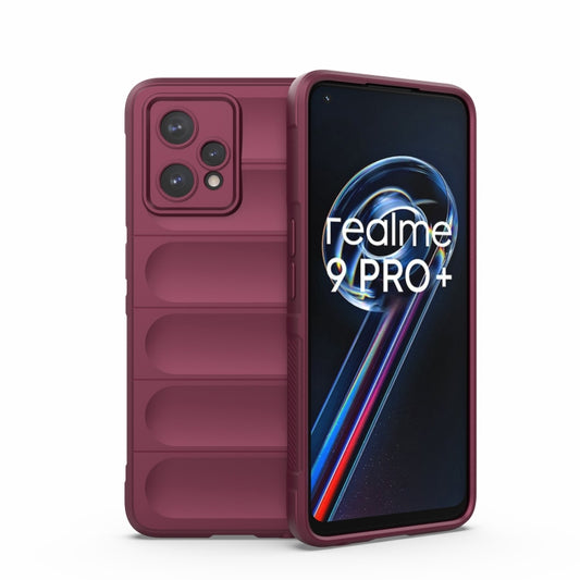 For OPPO Realme 9 Pro+ Magic Shield TPU + Flannel Phone Case(Wine Red) - Realme Cases by buy2fix | Online Shopping UK | buy2fix