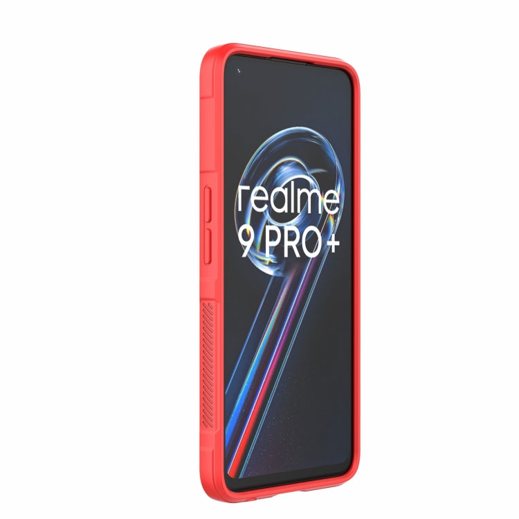 For OPPO Realme 9 Pro+ Magic Shield TPU + Flannel Phone Case(Wine Red) - Realme Cases by buy2fix | Online Shopping UK | buy2fix