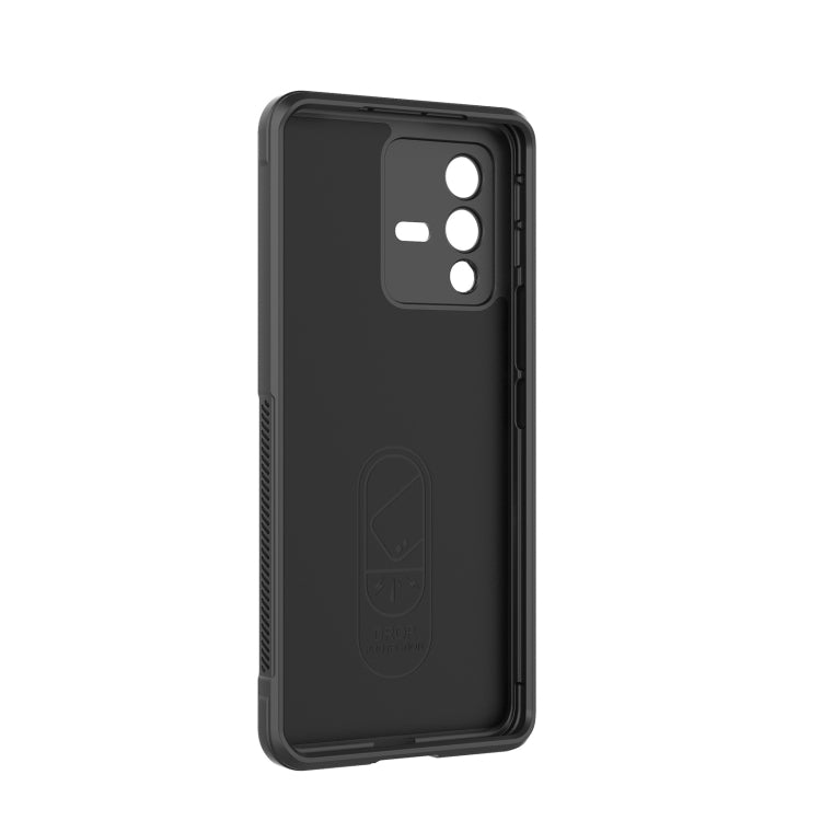 For vivo S12 Pro Magic Shield TPU + Flannel Phone Case(Black) - vivo Cases by buy2fix | Online Shopping UK | buy2fix